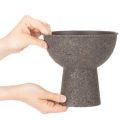 Runde Pflanzenschale mit Sockel 18 cm Metall Braun Anthrazit | Floristik24.at