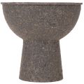 Runde Pflanzenschale mit Sockel 18 cm Metall Braun Anthrazit | Floristik24.at
