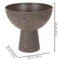 Pflanzschale Metall Braun Rund mit Fuß 25 cm | Floristik24.at