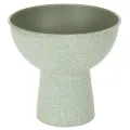 Floristik24 Pflanzschale aus Metall mit hohem Fuß, rund, 18 cm, hellgrün