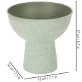 Pflanzschale aus Metall mit hohem Fuß, rund, 18 cm, hellgrün | Floristik24.at