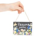 Gartenschild aus Schiefer mit Blumenmotiv und Juteband 15 cm | Floristik24.at