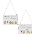 Floristik24 Metallschilder 2er-Set zum Hängen 21 x 14 cm mit Weihnachtsmotiven