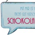 Floristik24 Schild zum Aufhängen „Kirschen und Schokolade“ 24cm x 13,5cm 3St
