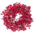 Floristik24 Blumenkranz aus künstlichem Schleierkraut, Pink-Rot, 30 cm, Innenraumdekoration