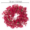 Blumenkranz aus künstlichem Schleierkraut, Pink-Rot, 30 cm, Innenraumdekoration | Floristik24.at