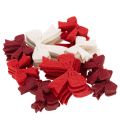 Dekoschleifen aus Holz Rot Weiß Bordeaux 5 cm 48 Stück | Floristik24.at