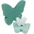 Floristik24 Schmetterlinge zum Streuen Grün, Mint, Weiß Holz Streudeko 29St