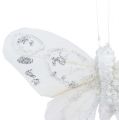 Floristik24 Schmetterling Weiß 9cm mit Glitter 12St