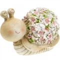 Floristik24 Schnecke mit Blütendeko, Gartentier, Dekoschnecke,Sommerdeko Braun/Rosa/Grün H13,5cm L19cm