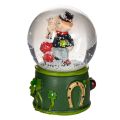 Schneekugel-Set mit Schornsteinfeger-Figuren 4 cm 3-teilig, grüne Sockel | Floristik24.at