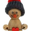 Floristik24 Schneemann Figur Holz 8cm - 9cm 6St