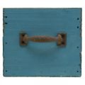 Floristik24 Pflanz-Schublade Blau Holzdeko Shabby Chic 12,5×12,5×11cm