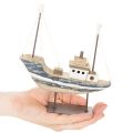Schiff Deko maritim aus Holz mit Standfuß 20cm mehrfarbig | Floristik24.at