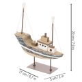 Schiff Deko maritim aus Holz mit Standfuß 20cm mehrfarbig | Floristik24.at