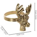 Serviettenring aus Metall in Gold mit Hirschkopf 6 cm 4er Set | Floristik24.at