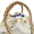 Floristik24 Shopping-Bag Natur mit Pompons 40cm x 32,5cm