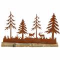 Floristik24 Wald-Silhouette mit Tieren Edelrost am Holzfuß 30cm x 19cm