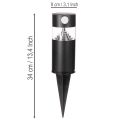 Solarleuchte Gartenlampe LED mit Bewegungsmelder 34 cm Schwarz | Floristik24.at