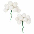 Floristik24 Spiegelbeeren Mini-Glaskugeln am Draht, weiß, 25 mm, 140 Stück für Floristik