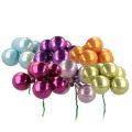 Floristik24 Mini-Weihnachtskugeln am Draht aus Glas 40mm bunt 32 Stück