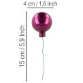 Mini-Weihnachtskugeln am Draht aus Glas 40mm bunt 32 Stück | Floristik24.at