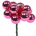 Floristik24 Weihnachtsdeko Spiegelbeeren Glas Pink Ø2cm 144St