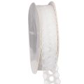 Floristik24 Zierband Baumwolle Spitze 25 mm Weiß 10 m Rolle Geschenk- und Dekoband