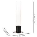 Stabkerzenhalter aus Metall und Glas mit Zylinder, 31 cm, Schwarz | Floristik24.at