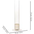 Stabkerzenhalter aus Metall mit Glaszylinder und Sockel 31 cm Taupe | Floristik24.at