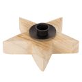Floristik24 Holzstern-Kerzenhalter aus Naturholz mit Metallhalterung 16 cm