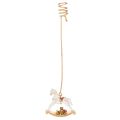 Floristik24 Weihnachtsbaum-Kerzenhalter Schaukelpferd 20cm Gold 3er-Set aus Metall und Kunststoff