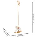 Weihnachtsbaum-Kerzenhalter Schaukelpferd 20cm Gold 3er-Set aus Metall und Kunststoff | Floristik24.at