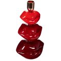 Floristik24 Kerzenständer aus Polyresin mit Lippenform 21 cm Rot und Gold