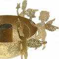 Floristik24 Weihnachtsdeko Stabkerzenhalter mit Engeln Golden Ø18cm