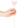 Herzstecker aus Holz Für Dich 31 cm Natur Rosa Weiß 12 Stück | Floristik24.at