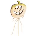 Dekostecker Holz Kürbis 12er-Set 31cm bemalt für Halloween und Herbst | Floristik24.at