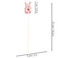 Dekostecker Schweinchen Holz 31cm Mehrfarbig 16 Stück für Blumendeko | Floristik24.at