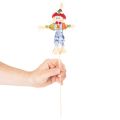 Blumenstecker Vogelscheuchen aus Holz und Stoff 37cm 6er-Set | Floristik24.at