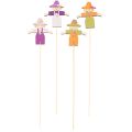 Holzstecker Vogelscheuche aus