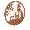Floristik24 Gartenstecker Metall Rost Hirsch Silhouette rund 53cm 2er-Set