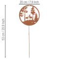 Gartenstecker Metall Rost Hirsch Silhouette rund 53cm 2er-Set | Floristik24.at
