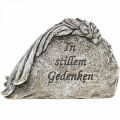 Floristik24 Grabschmuck Engelsflügel mit Spruch Kunststein Grau 16cm 4St