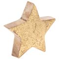 Floristik24 Deko-Sterne aus Holz goldfarben 5 cm 9 Stück für Innenbereich