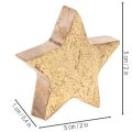 Deko-Sterne aus Holz goldfarben 5 cm 9 Stück für Innenbereich | Floristik24.at