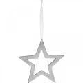 Floristik24 Stern zum Aufhängen Silber Aluminium Weihnachtsdeko 15,5×15cm