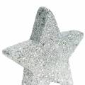 Floristik24 Streudeko Sterne mit Glitter Ø6,5cm Silbern 36St