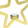 Deko Stern Teelichthalter Metall zum Hängen Golden 24cm