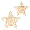 Floristik24 Deko Stern Set aus Draht Gold 7 cm und 10 cm 12 Stück Innenbereich