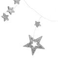 Floristik24 Sternengirlande 110cm Silber mit Glimmer